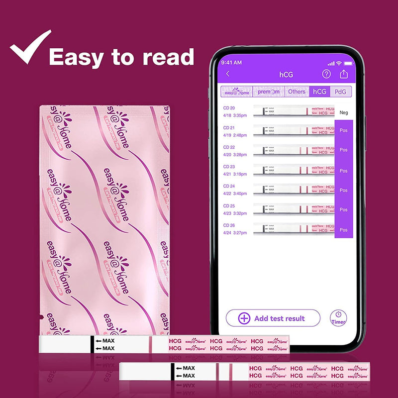 Easy@Home 20 x Pregnancy Test Strips for Early Detection 10 MIU/ml, Fertility Test Kit, 20 HCG Tests - BeesActive Australia