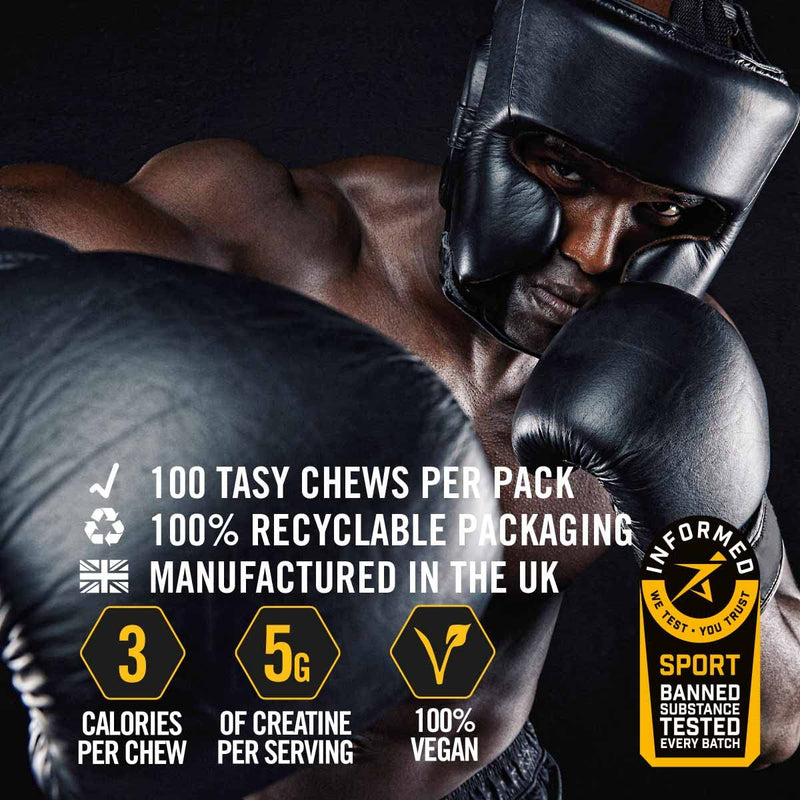 VOW Nutrition Creatine Chews,100 Strawberry Flavoured Chews, Creatine Monohydrate, Convenient & Tasty Chewable Creatine Informed Sports Approved (Strawberry) - BeesActive Australia