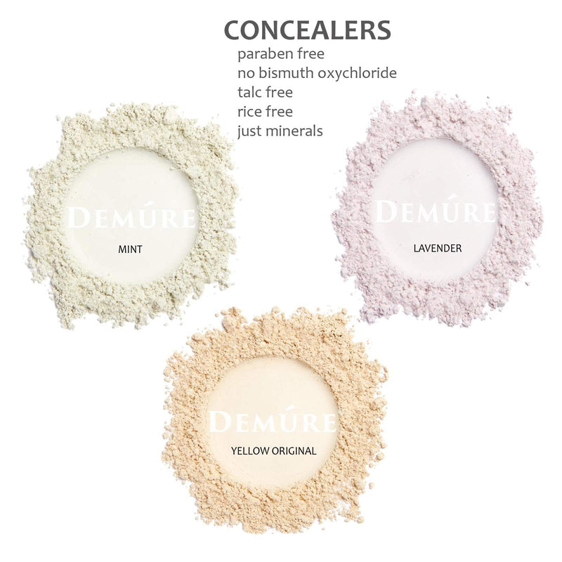 Mineral Make Up, Mineral Concealer (Original), Dark Circles Under Eye Treatment, Under Eye Concealer, Natural Makeup Made with Pure Crushed Minerals, Loose Powder. Concealer (Yellow) By Demure Original - Yellow - BeesActive Australia