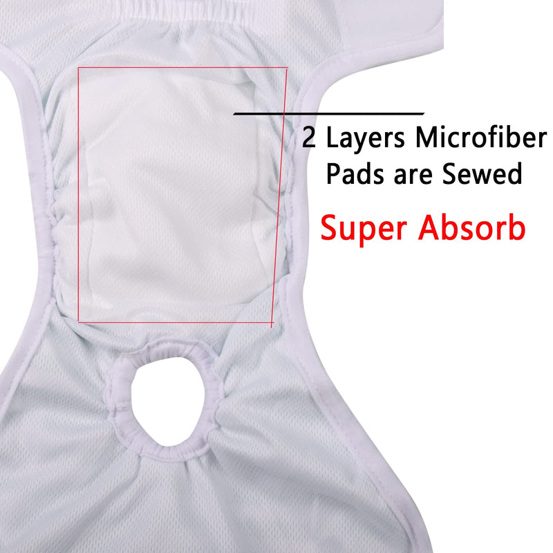 vecomfy Washable Dog Diapers Female for Small Dogs(4 Pack),Premium Reusable Leakproof Puppy Nappies S Simple Color - BeesActive Australia