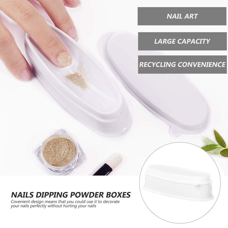 Minkissy 2pcs French Dip Nail Container Durable Dipping Nail Powder Tray Nail Tips Mold Guides Nail Art Tool - BeesActive Australia