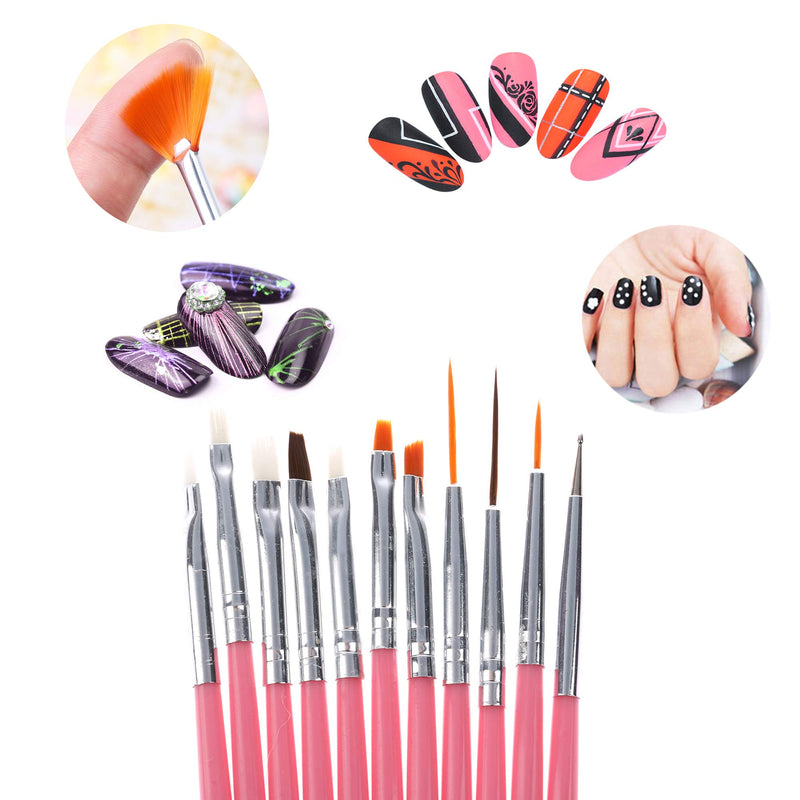 ONNPNN 31 Piece Nail Painting Brushes and French Nail Edge Trimmer Kit, Nail Art Dotting Pens Nail Striping Flower Drawing Brush, Acrylic Gel False Tips Trimmer Nails Edge Cutter Clipper Manicure Tool - BeesActive Australia