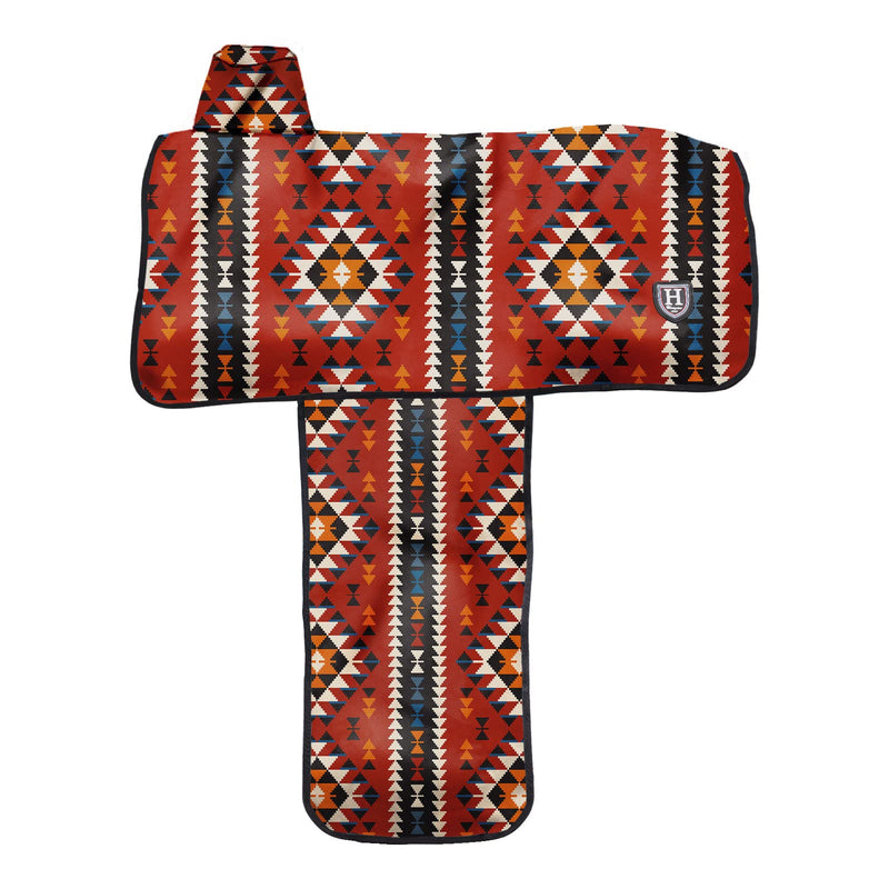 Harrison Howard Sturdy Waterproof Western Saddle Cover with Stylish Prints That Stand Out Keep Your Saddle in Pristine Condition Perfect for Showing or Riding Events Classic Indian Red - BeesActive Australia