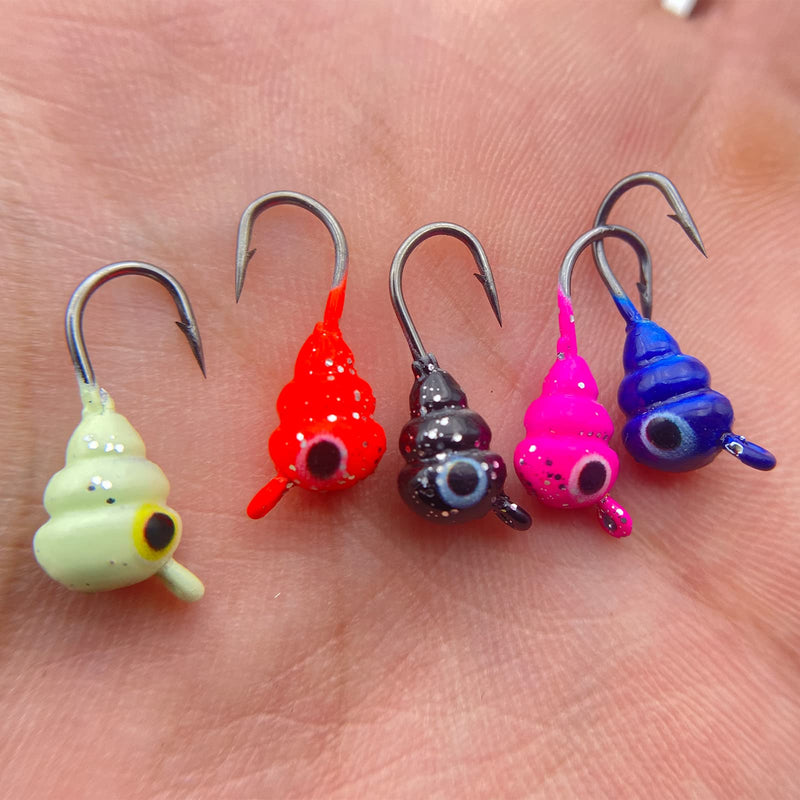 15 Pcs Ice Fishing Jigs for Panfish Walleye Sunfish Winter Ice Jigging Tackle Accessories Box Colorful Lead Jig Heads Glow Jigs for Ice Fishing C:15PCS Ice Fishing Jigs - BeesActive Australia