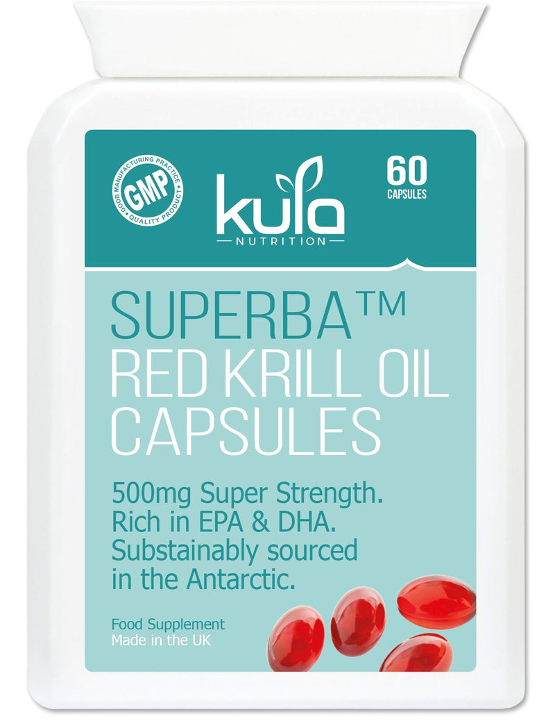 Max Strength Red Krill Oil Capsules - 1000mg per Serving - 60x 500mg Softgels (1 Month Supply) Astaxanthin, EPA, DHA Omega 3 Oil for Heart, Blood Pressure, Vision and Brain Health - Kula Nutrition 60 Tablets - BeesActive Australia