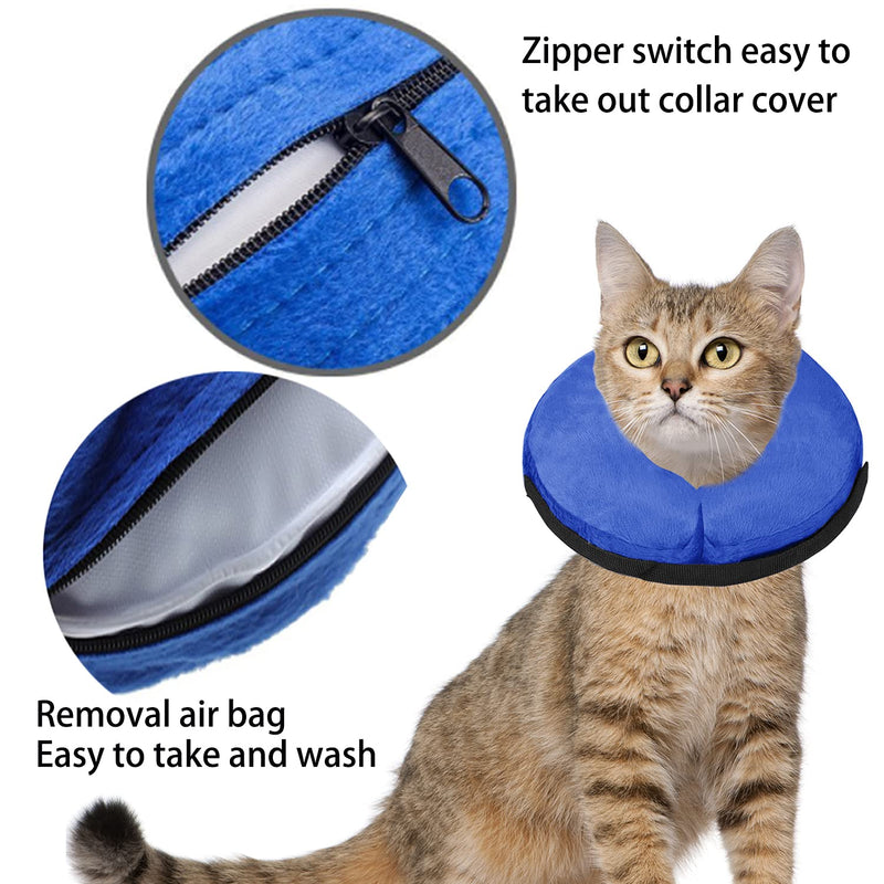 VCTERFK Soft Dog Cone Collar for Large Medium Small Dogs and Cats After Surgery, Inflatable Dog Neck Donut Collar,Inflatable Cat Cone Collar,E-Collar for Dogs Recovery, Dog Cones Alternative Medium (Neck Girth: 8"-11") Blue - BeesActive Australia