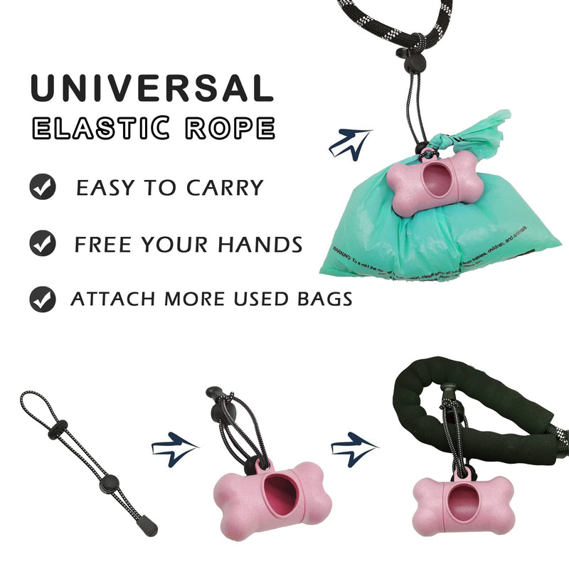 Dog Poop Pickup Bags Holder Dispenser with 1 Roll Random Color Leak-proof Scented Doggy Waste Bags and Carabiner with Safety Lock Plus Hook and Loop Fastener Never Loose on Leash Lead Again (Pink) Pink 1 Count (Pack of 1) - BeesActive Australia
