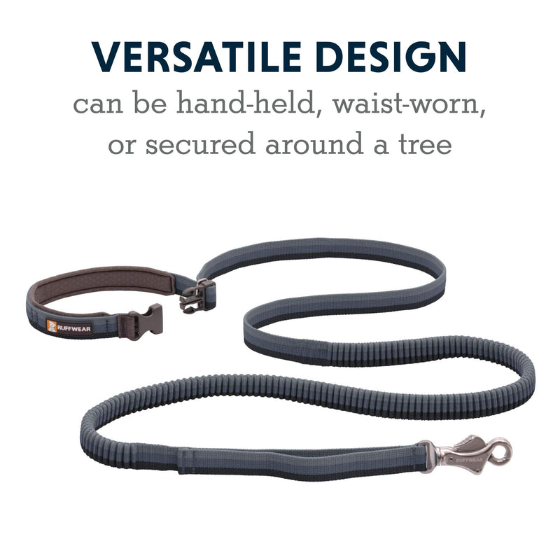 Ruffwear, Roamer Bungee Dog Leash, Hand-Held or Waist-Worn Extending Lead 5.5'-7' Granite Gray - BeesActive Australia
