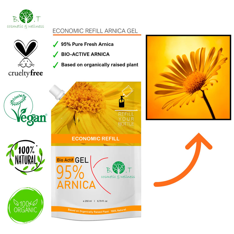 Arnica Montana Gel 90% Concentrate - 100% Natural Plant Extract directly from the Arnica Flower - NOT based on Floral Water - Economy Format 250 ml - BeesActive Australia