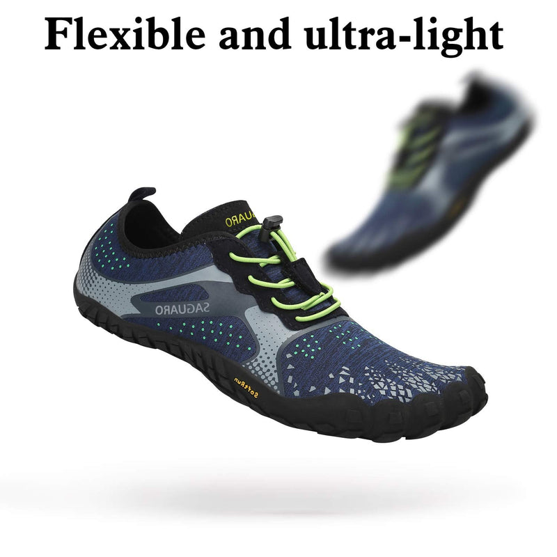 SAGUARO Mens Barefoot Minimalist Shoes Athletic Hiking Water Shoes for Aqua Swimming Trail Running 10.5 Blue - BeesActive Australia