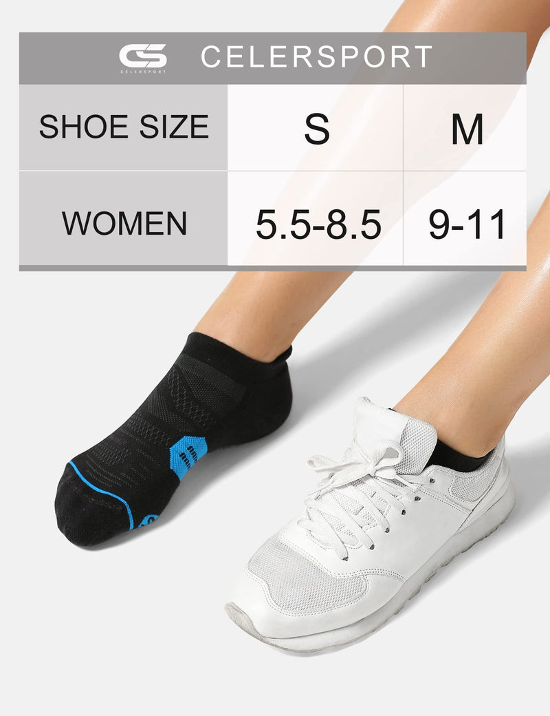 6 Pack Women's Ankle Running Socks Cushioned Low Cut Tab Athletic Socks Black Mixed Small - BeesActive Australia