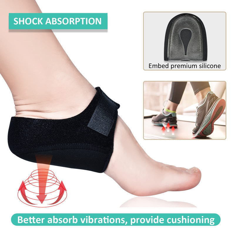 Heel Protectors, 4 PCS Heel Sleeves, Heel Cushion with Soft Silicone Gel Pad, New Material, Adjustable Heel Pads, Heel Cups for Plantar Fasciitis, Heel Pain Relief, Heel Support, for Men and Women. Heel Protectors - BeesActive Australia