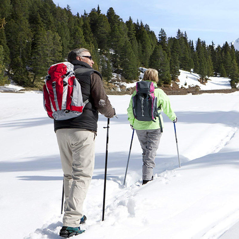 ZSFLZS Ice Cleats, Traction Cleats Grippers with Magic Tape Straps and a Storage Bag Non-Slip Over Shoe/Boot Rubber Spikes Crampons Anti Slip Walk Traction Cleats for Hiking Walking on Snow and Ice - BeesActive Australia