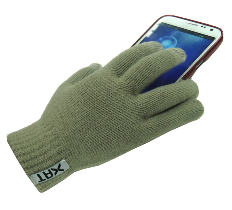 XAT Touchscreen Smartphone Friendly Winter Soft Knitted Gloves for Men & Women Beige - BeesActive Australia