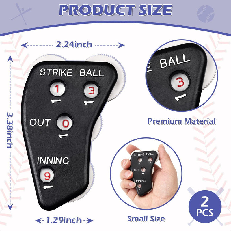 PECMER 4-Dial Umpire Indicator Umpire Accessories Set Baseball Counter Clicker Baseball Umpire Gear Umpire Gear Set for Softball 2 PCS - BeesActive Australia