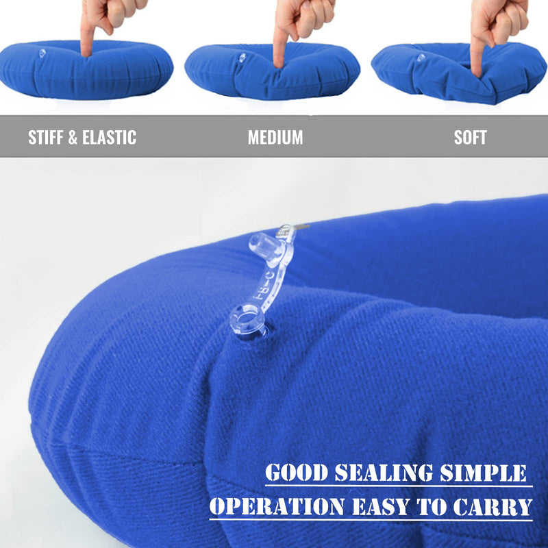 TUAKIMCE Donut Cushion Prostate Seat Doughnuts, Portable Donut Cushion for Pressure Relief, Pressure Cushion for Hemorrhoids, Prostate, Post Natal, Surgery, Pressure Sores- Air Pump Included (Blue) Blue - BeesActive Australia