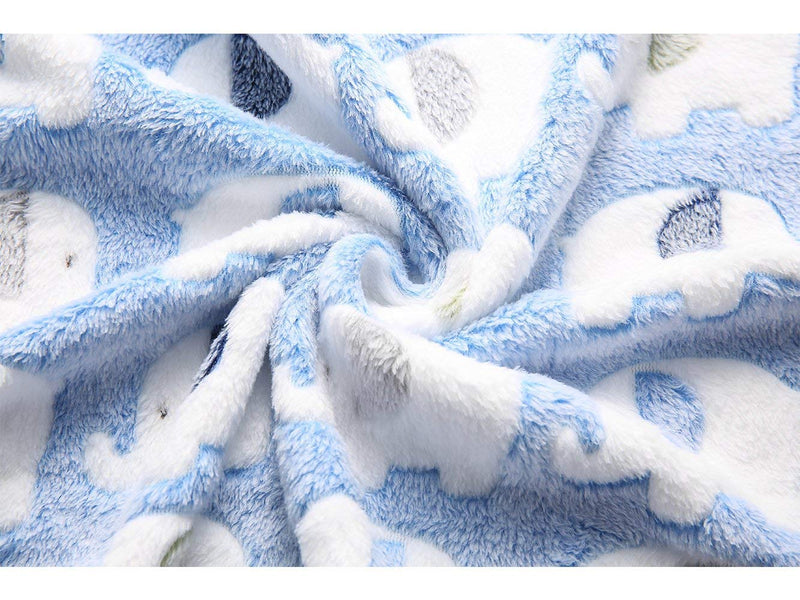 1 Pack 3 Blankets Super Soft Fluffy Premium Cute Elephant Pattern Pet Blanket Flannel Throw for Dog Puppy Cat Small (Pack of 3) Blue/Pink/Yellow - BeesActive Australia