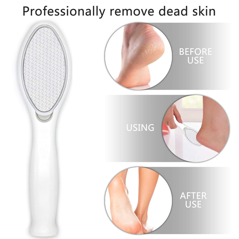 DSLFJ foot rasp foot file and Callus remover Dead Skin Foot Care Nano Glass Pedicure Tool Foot Scrub remove hard skin Can be Used on both wet and dry feet-1Pc White - BeesActive Australia