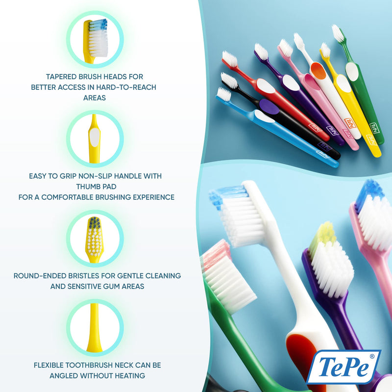 TEPE Nova Medium Toothbrush for simple and easy access to the back teeth / 1 x Nova Medium brush - BeesActive Australia