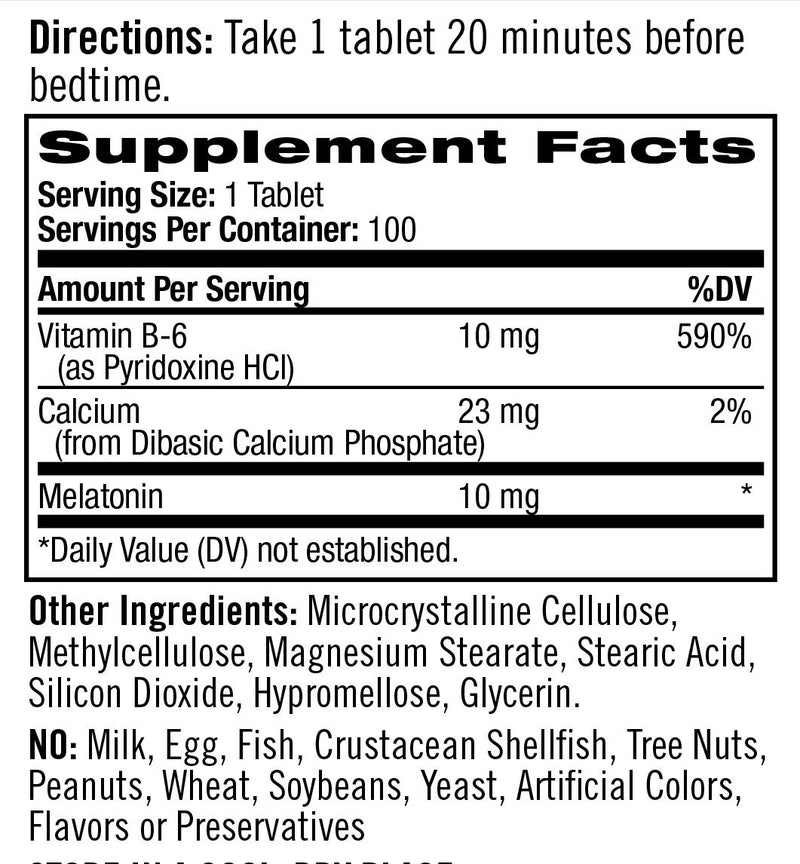 Natrol Melatonin Advanced Sleep Tablets with Vitamin B6, Helps You Fall Asleep Faster, Stay Asleep Longer, 2-Layer Controlled Release, 100% Drug-Free, Maximum Strength, 10mg, 100 Count 100 Count (Pack of 1) - BeesActive Australia