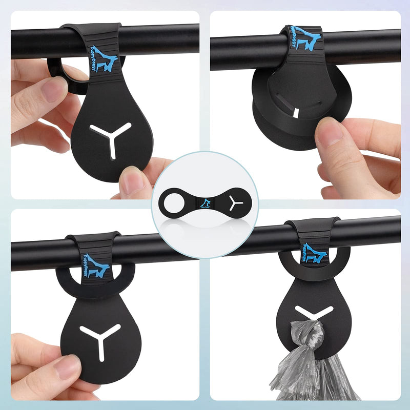 PuppyDoggy Dog Poop Bag Holder for Leash Waste Bag Carrier Dog Poop Bag Dispenser for Walking Running Bicycle Accessory 4 pieces (Black) Black - BeesActive Australia