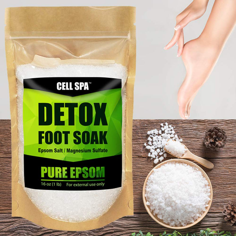 Cell Spa Detox Foot Soak Bath Premium 16 Ounce Lavender Scented Epsom Salt Magnesium Sulfate to Help Detox, Relieve Stress, Eliminate Odors & Soften Your Feet (UNSCENTED) UNSCENTED - BeesActive Australia