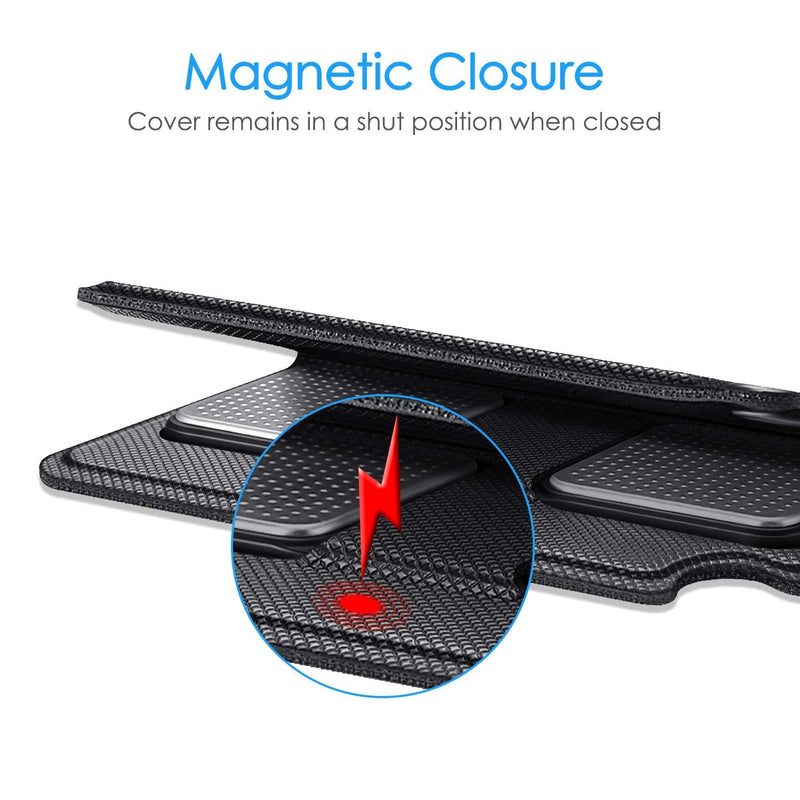 Fintie Protective Case for Alivecor Kardia Mobile, Premium PU Leather Carrying Cover with Magnetic Closure and Key Holder for KardiaMobile EKG Heart Monitor, [Not Fit KardiaMobile 6L], Black - BeesActive Australia