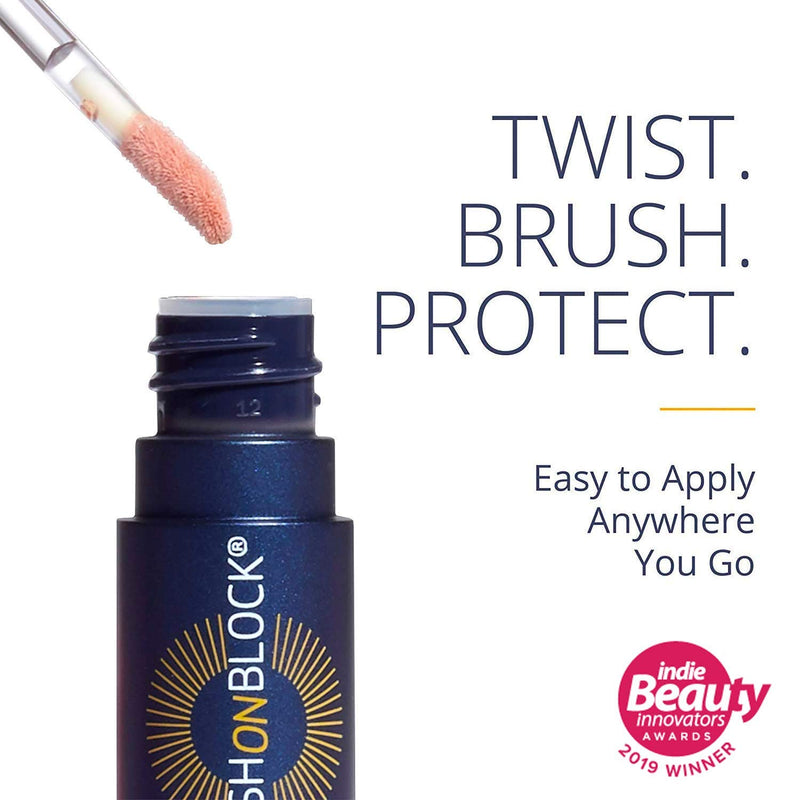 Brush On Block Protective Lip Oil, Broad Spectrum SPF 32 Sunscreen, Nude Tint - BeesActive Australia