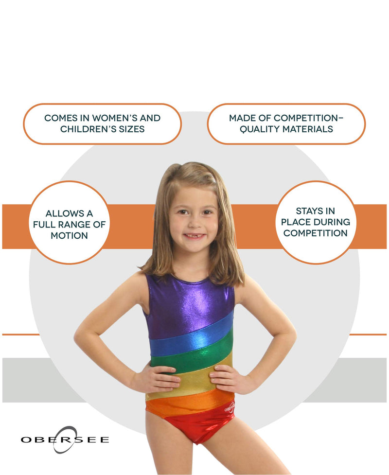 [AUSTRALIA] - Obersee Girl's Gymnastics Leotards CL Child (8-10 years) Rainbow 