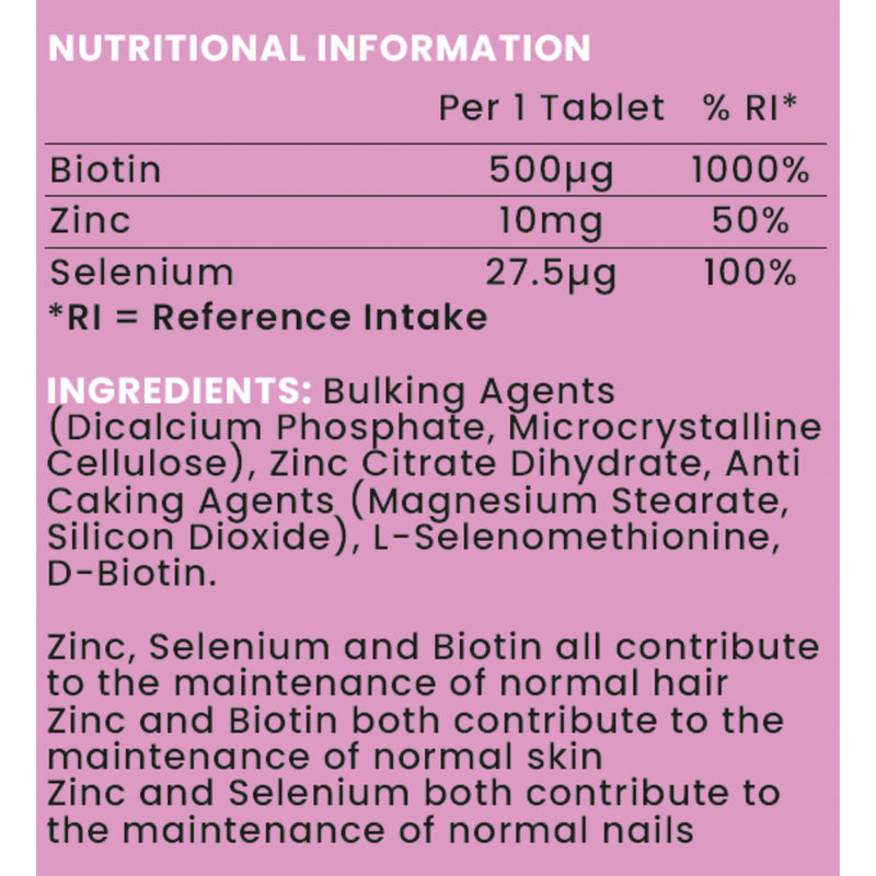 Your Good Health Co � Biotin | Vegan | Biotin with Zinc & Selenium | Healthy Hair, Skin & Nails | Tablet | 1 x 30 Day Supply - BeesActive Australia