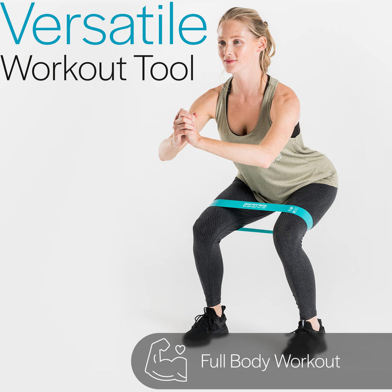 Core Balance Mini Resistance Bands Set Of 5 With Bag Small Latex Loop For Hip Legs and Glutes - BeesActive Australia
