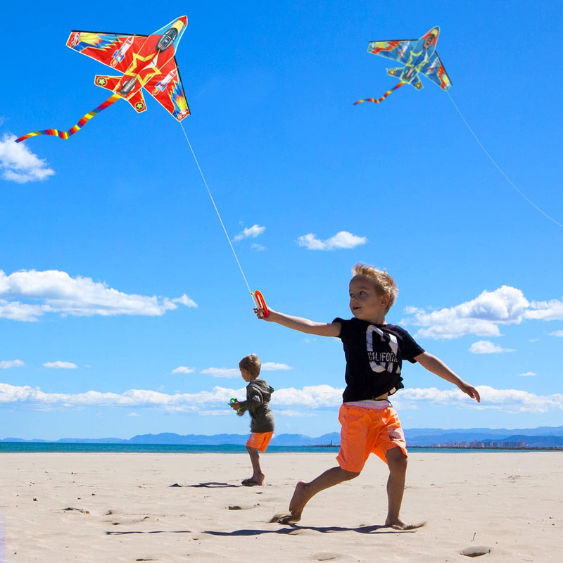TOY Life Kites for Kids Easy to Fly - Outdoor Games and Activities Large Kites for Kids Ages 4-8 - Flying Kites for Children - Kids Kite for Beach - Giant Easy Fly Kites Fighter Plane - BeesActive Australia