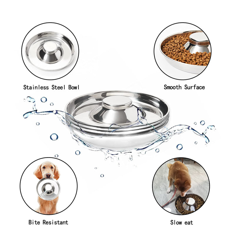 Thankspaw Stainless Steel Puppy Bowls, Set of 2 Puppy Feeder, Dog Food and Water Bowl, Food Feeding Weaning Bowl for Small/Medium/Large Dogs, Pets M-5¼ cups/42oz - BeesActive Australia