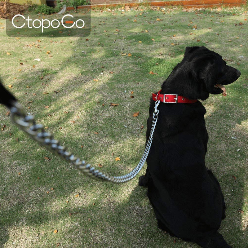 CtopoGo Heavy Duty Dog Leash,Metal Dog Leash Dog Chain with Padded Handle for Large & Medium Size Dogs 70 inch (180cm) - BeesActive Australia