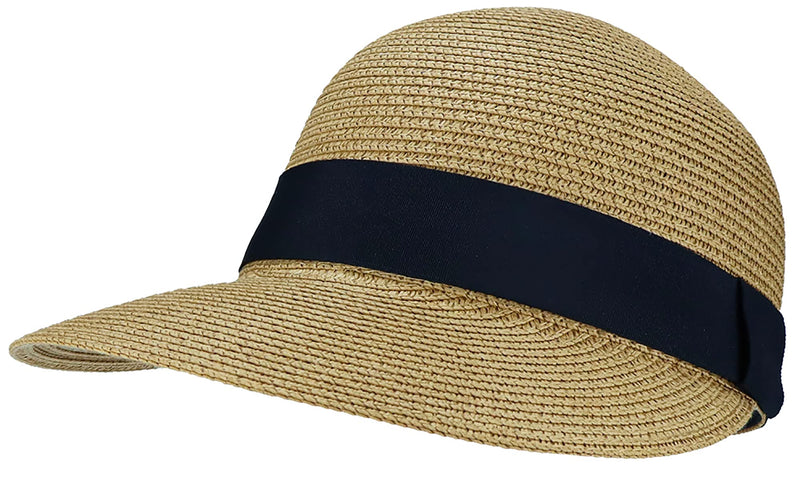 Sun Visor Hat Women, Summer Floppy Straw Beach Hats Wide Brim Foldable 7 1/8 Khaki - BeesActive Australia