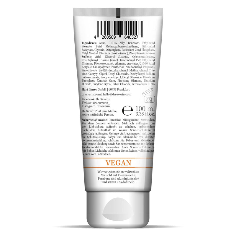 Dr. Severin 50+ kids sun cream I LSF SPF 50+ very high protection I Suitable for sensitive baby skin I vegan - BeesActive Australia