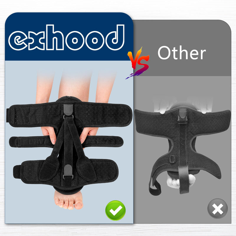 exhood Plantar Fasciitis Night Splint, Plantar Fasciitis Relief Brace, 3 Adjustable Straps Plantar Fasciitis Night Splint Relief Plantar Fasciitis, Foot Drop, Achilles Tendonitis, Day&Night Black - BeesActive Australia