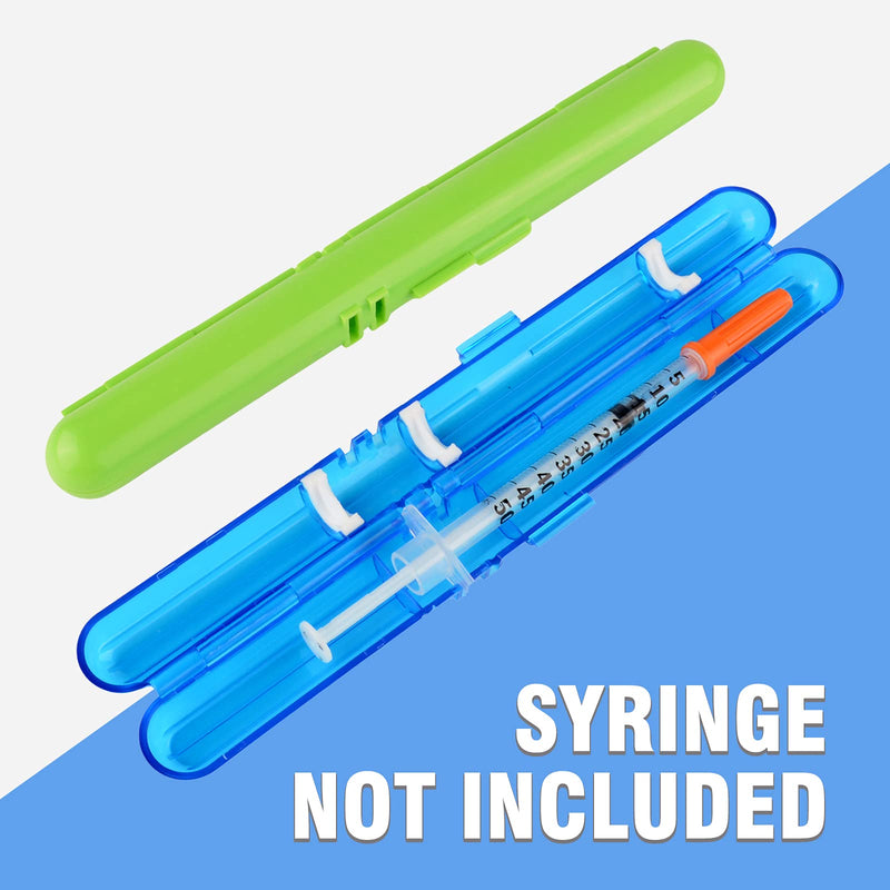 Medarchitect PSC (MA-PSC) Portable Travel Insulin Prefilled Syringe Case for Diabetes 2 Dark Blue Transparent+solid Green - BeesActive Australia