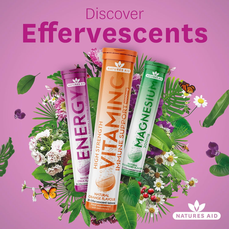 Natures Aid Aid 1000mg Vitamin C Effervescent - Pack of 20 Tablets Vitamin C Effervescent, 20 Tablets - BeesActive Australia