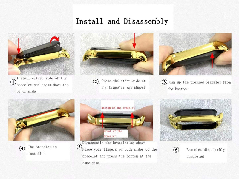 T-BLUER Band Compatible with Xiaomi Mi Band 5/Mi Band 6 Bands,Stainless Steel Metal Wrist Strap Wristband WatchBand Bracelet Accessories for Xiaomi Miband 5/6,No Tracker Included Style2-Black - BeesActive Australia