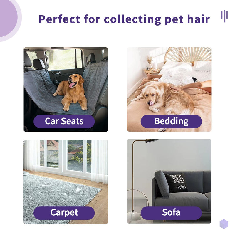 Mollypaws Pet Hair Remover for Furniture, Reusable Dog Cat Fur Removal Brush for Couch, Bedding, Non-Slip Handle Grip for Comfort Removal Experience, Upgrade Removing Tool for Uproot Cleaning Purple/Limited Edition - BeesActive Australia