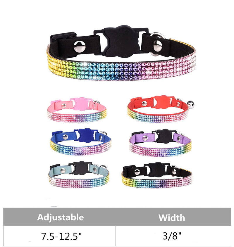 WDPAWS Cat Collar Breakaway Bling Diamond Rhinestone with Bell Adjustable for Cats and Kitten Girl boy Pink - BeesActive Australia