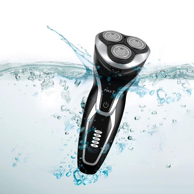 Electric Shaver for Men by MAX-T Series 3D ProSkin Rechargeable Wet Dry Electric Razor, Washable, Skin Protection, Cordless, Black - BeesActive Australia