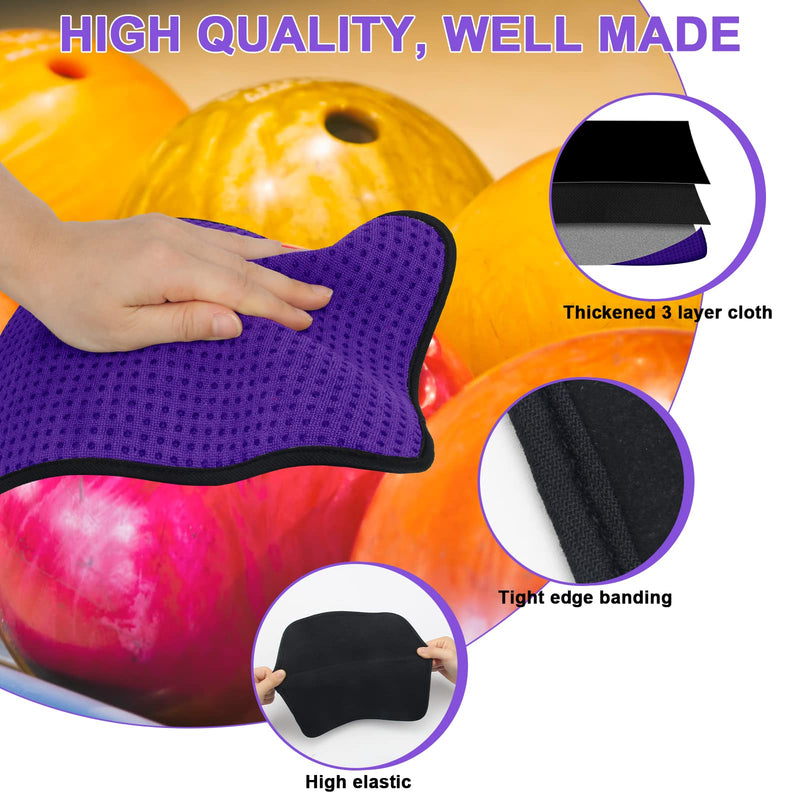AngleKai Microfiber Bowling Ball Towels 3 Pack, 10" x 8" Bowling Towel Shammy Pad with Easy-Grip Dots Purple Bowling Cleaner Towel Non-Slip Microfiber Bowling Pad Bowling Accessories - BeesActive Australia