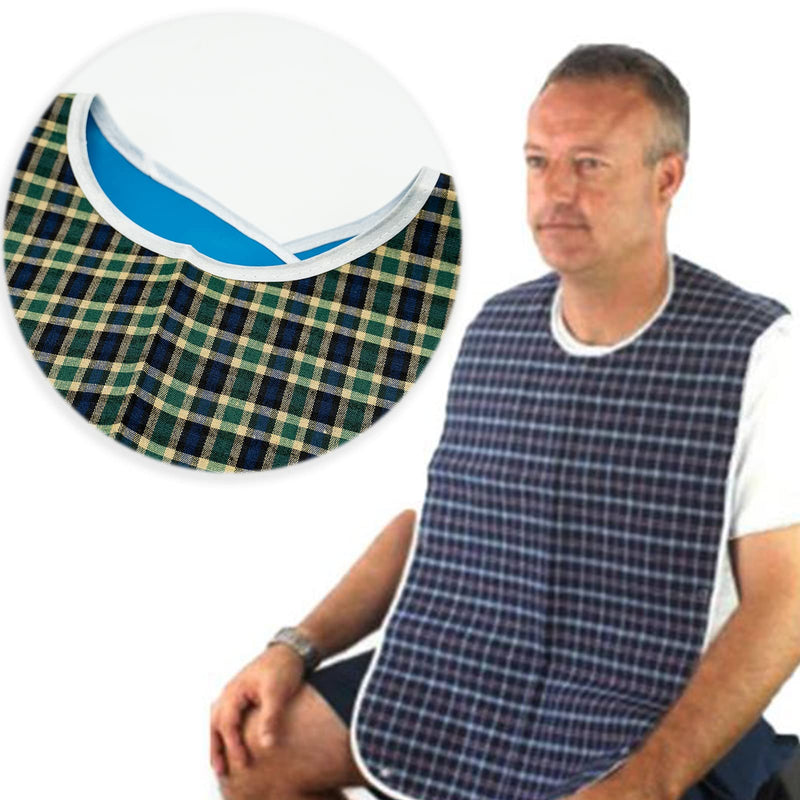 Adult Bibs, Adult The Eldly Bib Adult Washable Dining Bibs for Elderly, 3 Pack,Red,Green,Blue - BeesActive Australia