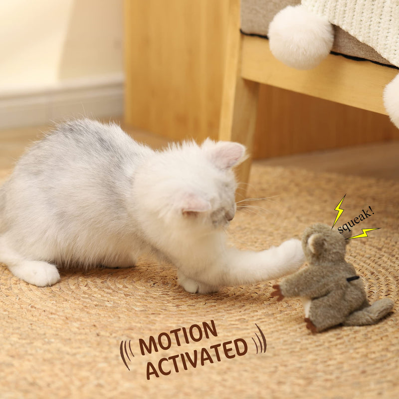 Cat Toys Interactive Flying Squirrel, Automatic Robotic Toy Electronic Electric Toy for Indoor Kittens, USB Rechargeable and Beating Wings Cats Kicker Catnip Toys - BeesActive Australia