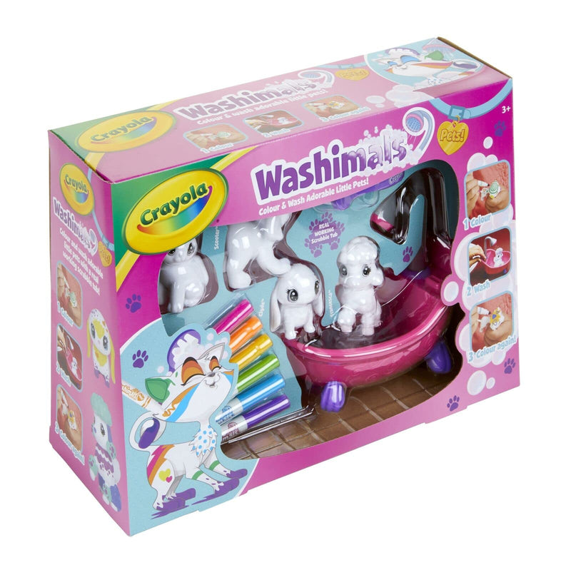 CRAYOLA Washimals Pets - Bathtub Playset | Colour Your Own Washimal Pets Again and Again | Includes 6 Washable Markers | Ideal for Kids Aged 3+ - BeesActive Australia