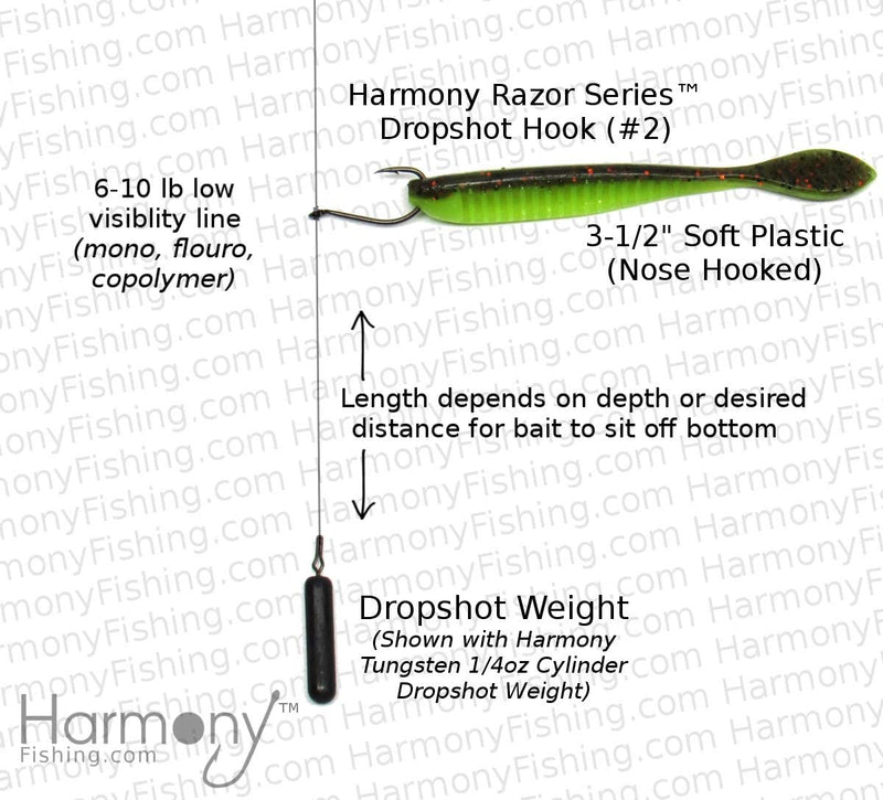 Harmony Fishing - Razor Series Dropshot Hooks (10 Pack) #1 (10 Pack) - BeesActive Australia
