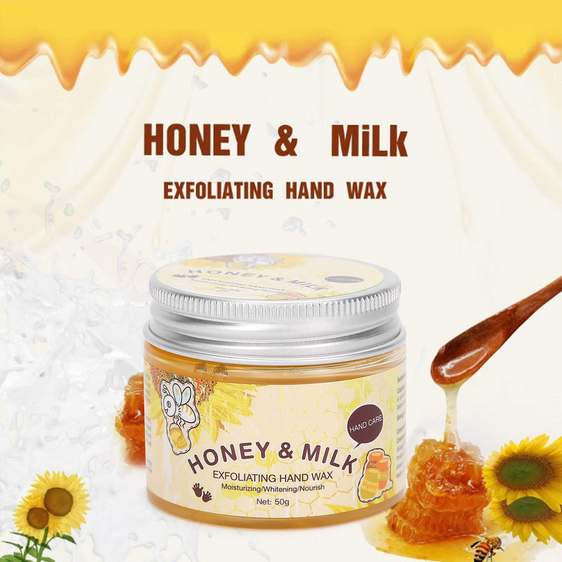 Honey Milk Moisturizing Peel Off Hand Wax Mask, 2pcs Moisturizing Exfoliating Hand Wax Whitening Nourishing Hand Remove Dead Skin 50g - BeesActive Australia