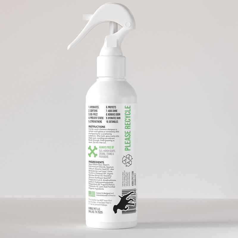 Dog Leave in Conditioner Spray, Professional Grooming, Dry Itchy Skin Moisturizer, Coat Deodorizer, Long Lasting Warm Vanilla Amber Scent, Hypoallergenic, 100% Organic, Made in The USA, 7.1 oz - BeesActive Australia